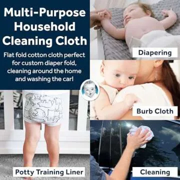 Gerber Gauze Prefold Cloth Diapers - Soft & Absorbent
