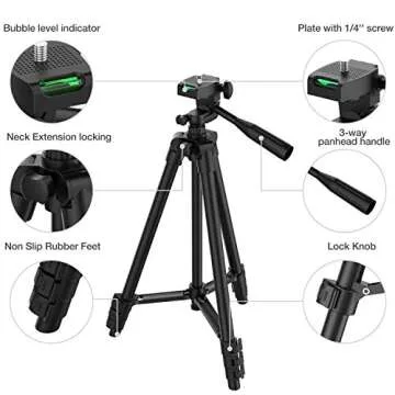 Lightweight 51" Phone Tripod with Bluetooth Remote