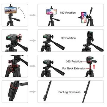 Lightweight 51" Phone Tripod with Bluetooth Remote