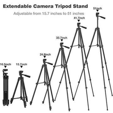 Lightweight 51" Phone Tripod with Bluetooth Remote