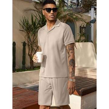 COOFANDY Mens Short Sets 2 Piece Outfits Fashion Summer Tracksuits Casual Set