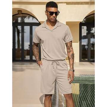 Stylish COOFANDY Mens Short Sets for Summer Comfort
