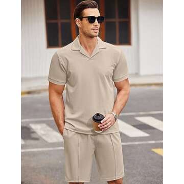 Stylish COOFANDY Mens Short Sets for Summer Comfort