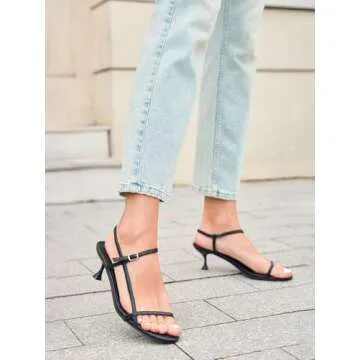 Coutgo Womens Strappy Heeled Sandals for Elegance