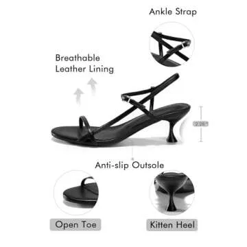 Coutgo Womens Strappy Heeled Sandals for Elegance