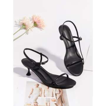 Coutgo Womens Strappy Heeled Sandals for Elegance