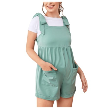 MakeMeChic Women's Maternity Jumpsuit with Pockets