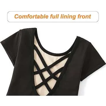 MdnMd Black Leotards for Girls Dance and Gymnastics