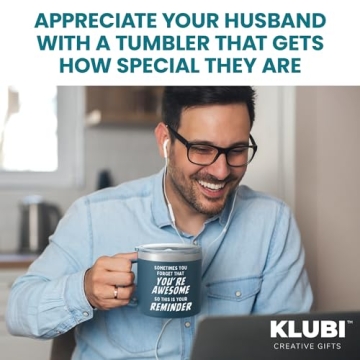 KLUBI 14oz Navy Coffee Mugs - Perfect Gift for Men