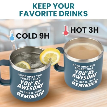 KLUBI 14oz Navy Coffee Mugs - Perfect Gift for Men