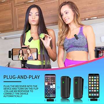 Zooblu Professional Wireless Lavalier Microphone,for iPhone iPad Android with Charging case,for Vide...