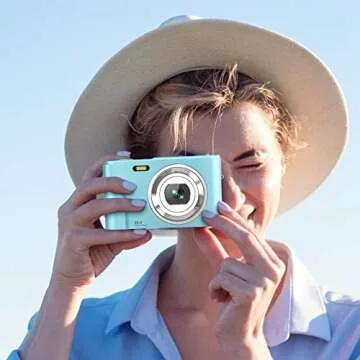 Digital Camera with LCD Screen, Full HD 1080P 36.0 Mega Pixels Vlogging Camera for Teens, Kids Boys and Girls, Digital Vlogging Camera with 16X Digital Zoom, 2 Batteries