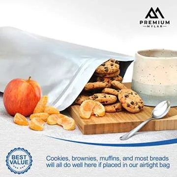 25 Mylar Bags 1 Gallon - Extra Thick 9.4 Mil - 10"x14" Airtight Vacuum Sealing Sealable Mylar Bags for Long Term Food Storage - Odor Free Heat Resistant - Light and Moisture Proof Fresh Saver Packs