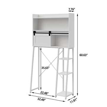Furniouse Over The Toilet Storage Cabinet with Toilet Paper Stand, Mass-Storage Over Toilet Bathroom...
