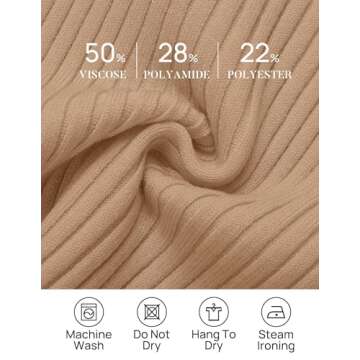 ZESICA Women's Long Sleeve Crewneck Shirts Spring Knit Sweater Slim Fitted Casual Basic Tee Tops,Toffee,Small