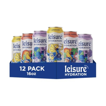 Leisure Drinks - Electrolyte Drink Variety Pack [Electrolyte Refresher - 16oz Cans, 12pk] - Low Suga...