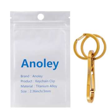 Alsmiley Stainless Steel Carabiner Clip Retractable Ring Set Keychain Quick Release Hooks for Men Women Gold