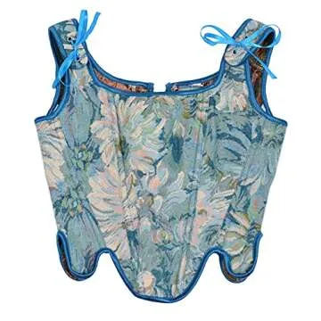 Womens Sexy Bustier Corset Vintage Floral Tank Top