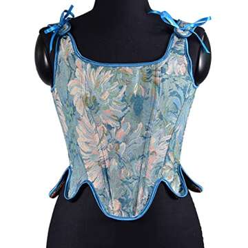 Womens Sexy Bustier Corset Vintage Floral Tank Top