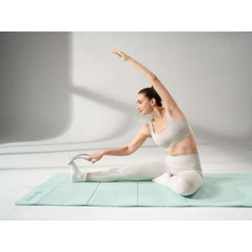 RYTMAT Yoga Mat 10mm Thick Folding Exercise Mat 76.7"x 35.4" Large Workout Mat for Home Gym, Foldabl...