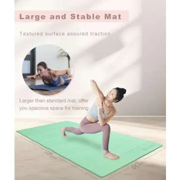 RYTMAT Yoga Mat 10mm Thick Folding Exercise Mat 76.7"x 35.4" Large Workout Mat for Home Gym, Foldable TPE Yoga Mats for Travel, Non Slip Fitness Mat for Women Men Floor Exercise - Mint Green