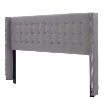 Christopher Knight Home Kendrah Fabric Headboard, King / Cal King, Dark Grey