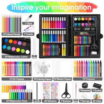 Art Set, VigorFun Art Supplies Drawing Painting Kit Includes Oil Pastels, Crayons, Colored Pencils, ...