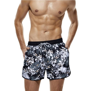 Trendy SURF CUZ Men's Retro Swim Trunks with Pockets - Perfect for Summer Fun!