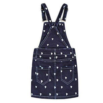 KIDSCOOL SPACE Girls Denim Overall Dress in Deep Blue