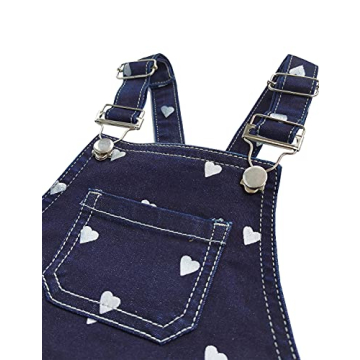 KIDSCOOL SPACE Girls Denim Overall Dress in Deep Blue