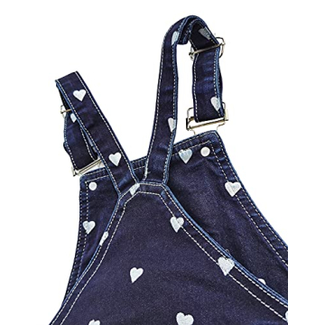 KIDSCOOL SPACE Girls Denim Overall Dress in Deep Blue