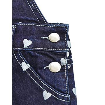 KIDSCOOL SPACE Girls Denim Overall Dress in Deep Blue