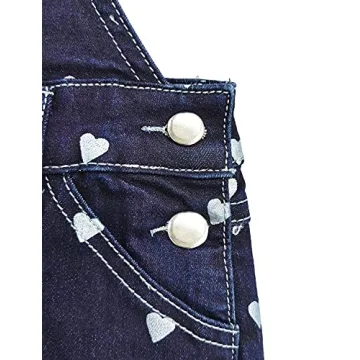 KIDSCOOL SPACE Girls Denim Overall Dress in Deep Blue
