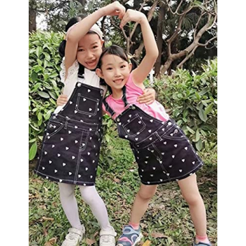 KIDSCOOL SPACE Girls Denim Overall Dress in Deep Blue