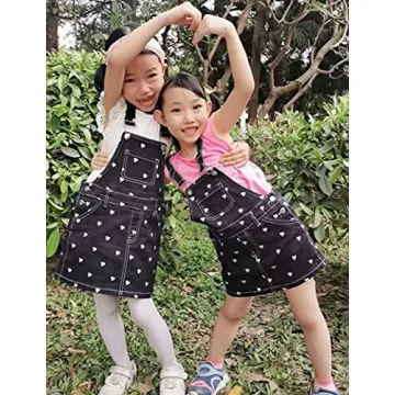 KIDSCOOL SPACE Girls Denim Overall Dress in Deep Blue