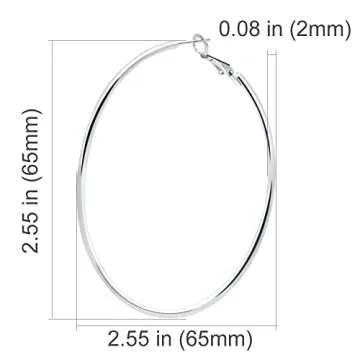 Rugewelry 925 Sterling Silver Hoop Earrings - Elegant Gift Boxed