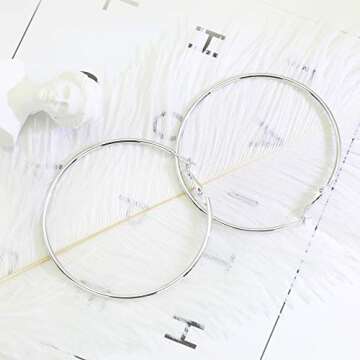 Rugewelry 925 Sterling Silver Hoop Earrings - Elegant Gift Boxed