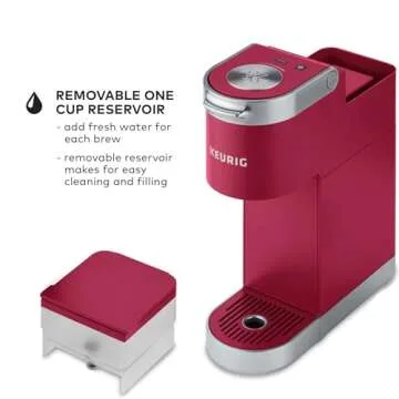 Keurig K-Mini Plus Single Serve K-Cup Pod Coffee Maker, with 6 to 12oz Brew Size, Stores up to 9 K-Cup Pods, Travel Mug Friendly, Cardinal Red
