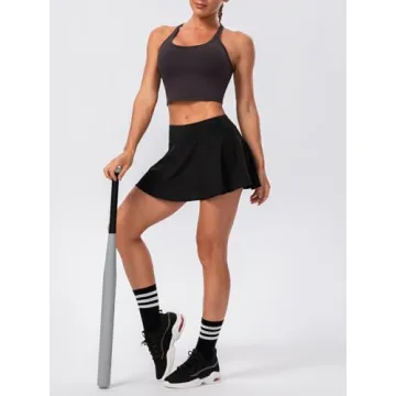 Lavento Women's Yoga Crop Top with Built-In Bra