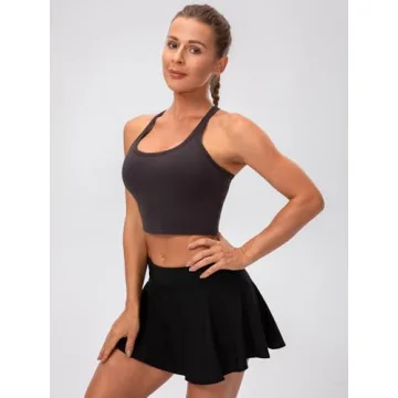 Lavento Women's Yoga Crop Top with Built-In Bra