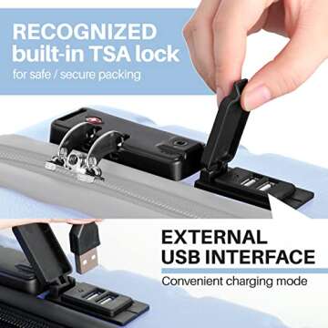 AnyZip 21" Carry On Luggage with USB Charging & TSA Lock