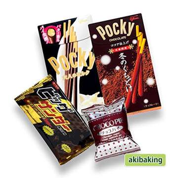 Japanese Valuable Party Snack BOX popular set Dagashi Japan Aerial chocolate Pocky with Akiba King Sticker