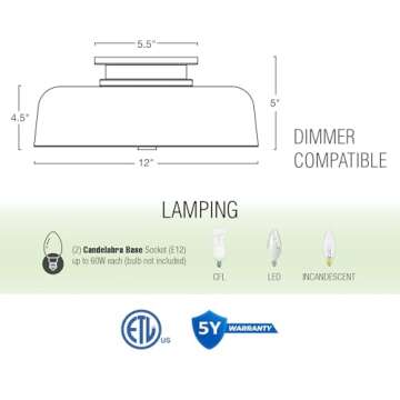 Kira Home Gianna 12" Closet Ceiling Light Fixture