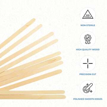 ForPro Professional Collection Premium Wood Applicators, Non-Sterile, Hair Removal Waxing, Petite, 4.5” L x .375” W, 500-Count