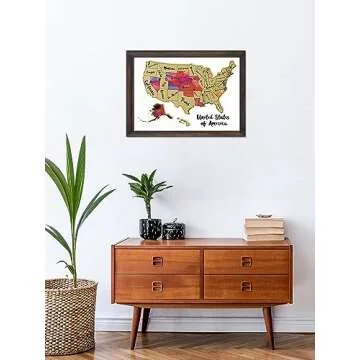 JARLINK Scratch Off USA Map Poster, 12x17 inches United States Map with Unique Accessories Set, Personalized Travel Poster, Gift for Travelers