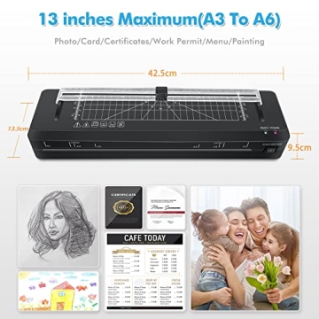 Raycial A3 Laminator Fast Warm-Up 5 in 1 Set with 50 Pouches