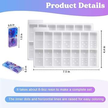 LET'S RESIN Resin Molds, Double 6 Domino Epoxy Mold Standard Size, Glossy Molds for Resin Casting, S...