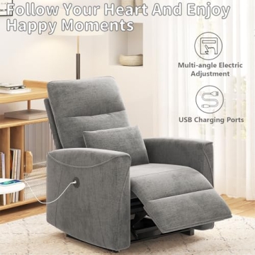 MECHYIN Modern Power Recliner Chair with Charging Ports