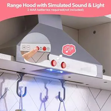 ROBUD Kids Kitchen Playset, Montessori Wooden Play Kitchen, Realistic Pretend Play Kitchen for Kids Girls Boys, Toy Kitchen Set for Toddlers