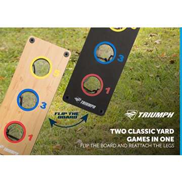 Triumph Sports 2-in-1 Bag Toss/ Washer Toss Combo - Includes 2 Game Platforms, 6 Toss Bags, 6 Washers, Medium